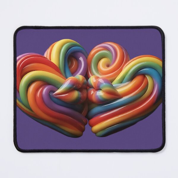 Item preview, Kissing Hearts - Intertwined Rainbow Love Sculpture designed and sold by ToxicInkArt.