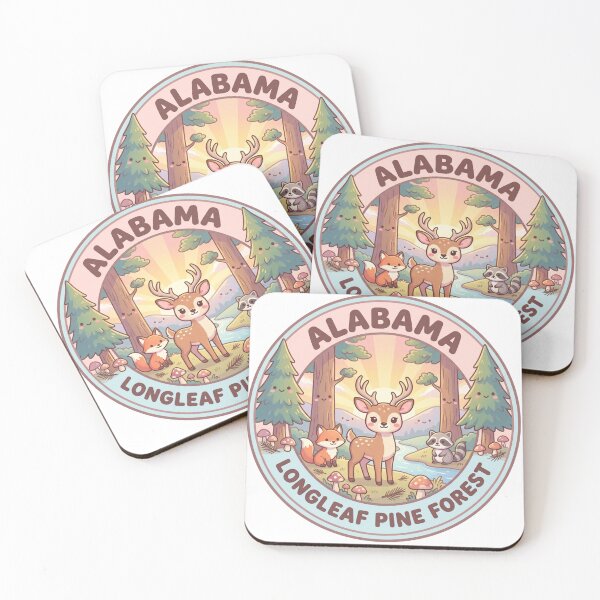 Item preview, Alabama Longleaf Pine Forest Cute Woodland Animals Kids Badge designed and sold by CKaracaCrafted.