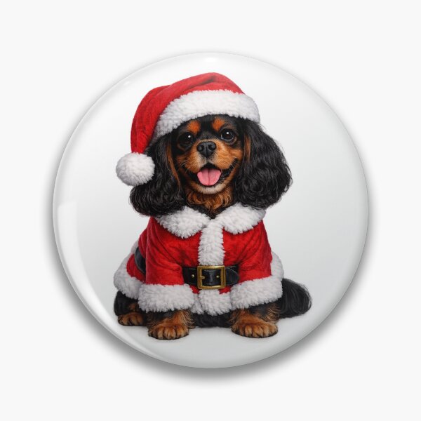Item preview, Christmas Santa Black and Tan Cavalier designed and sold by SpottyRainbow.