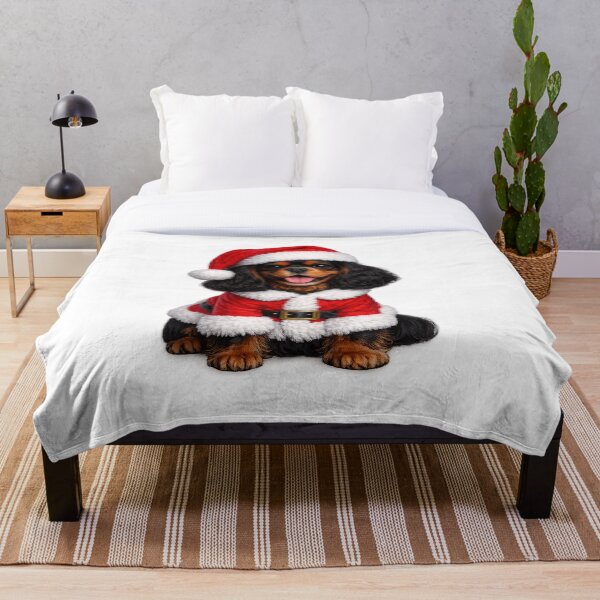 Item preview, Christmas Santa Black and Tan Cavalier designed and sold by SpottyRainbow.