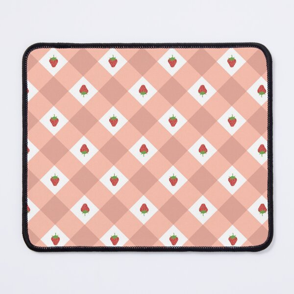 Item preview, Cute Pink Strawberry Gingham Surface Pattern Repeatable designed and sold by eriscreates.