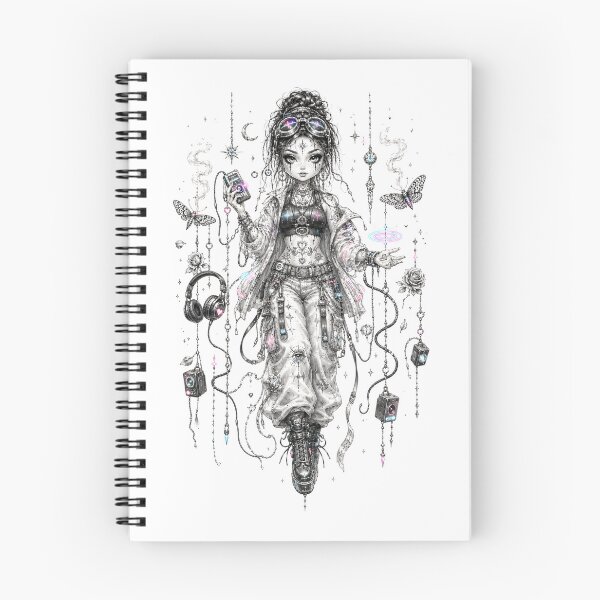 Item preview, Rave Signal Siren – Techno Tattoo Punk Muse designed and sold by ShadowSpriteArt.