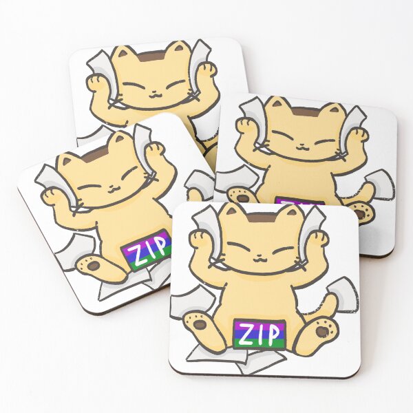 Item preview, Cute Kawaii ZIP File Cat designed and sold by Sleepy-Town.