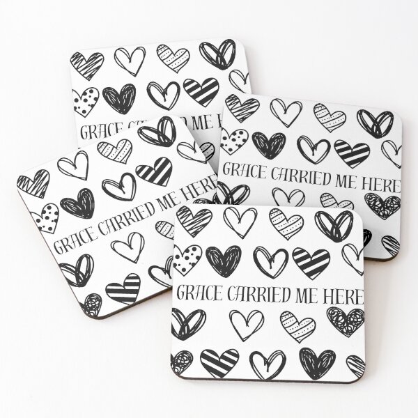 Item preview, Grace Carried Me Here | Cute Christian Heart Pattern | Faith Aesthetic Inspirational Quote designed and sold by PCollective26.