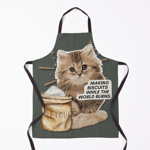 Item preview, Funny Cat Making Biscuits While The World Burns Meme designed and sold by pulse_retail.