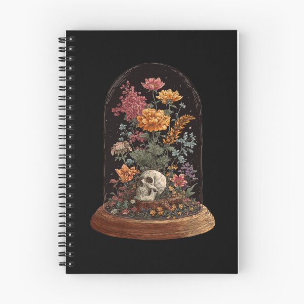Item preview, Gothic Terrarium Glass Dome Skull T-Shirt | Gothic Aesthetic Skull & Flowers | Creepy Botanical designed and sold by RockFireMerch.