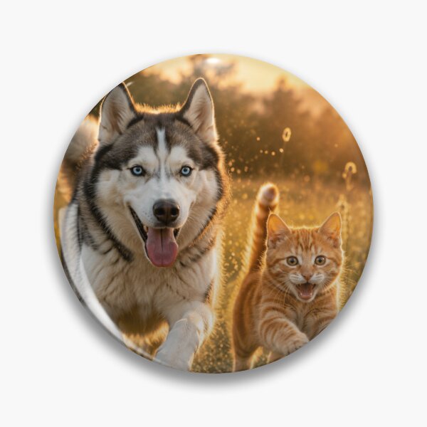 Item preview, Happy Husky and Kitten Best Friends designed and sold by BagFactoryUK.