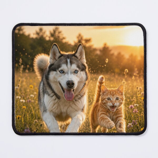 Item preview, Happy Husky and Kitten Best Friends designed and sold by BagFactoryUK.