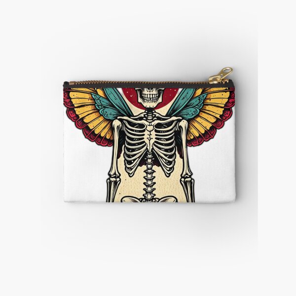 Item preview, Vintage Horror Tattoo Flash – Skeleton Moth Raven Occul designed and sold by 996Basch.