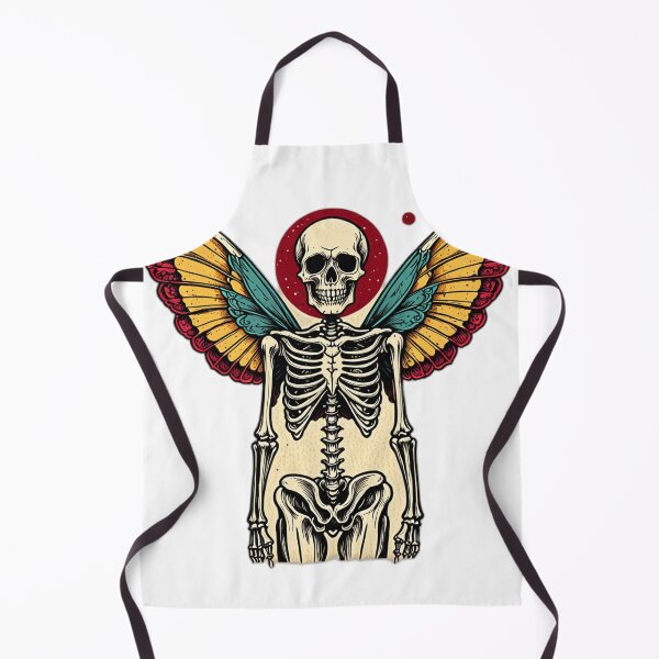 Item preview, Vintage Horror Tattoo Flash – Skeleton Moth Raven Occul designed and sold by 996Basch.