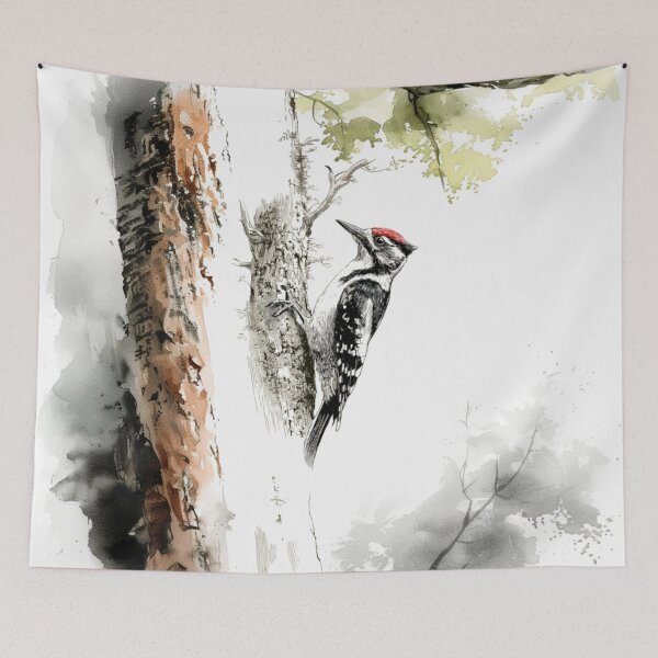 Item preview, A Woodpecker clinging to tree bark, Birds in Motion designed and sold by CDC40.