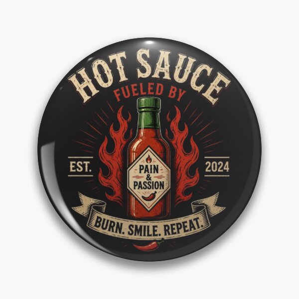 Item preview, Hot Sauce Fueled By Pain & Passion – Vintage Spicy Food T-Shirt & Sticker Design designed and sold by GRYFFWEAR.
