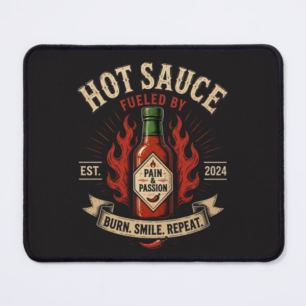 Item preview, Hot Sauce Fueled By Pain & Passion – Vintage Spicy Food T-Shirt & Sticker Design designed and sold by GRYFFWEAR.