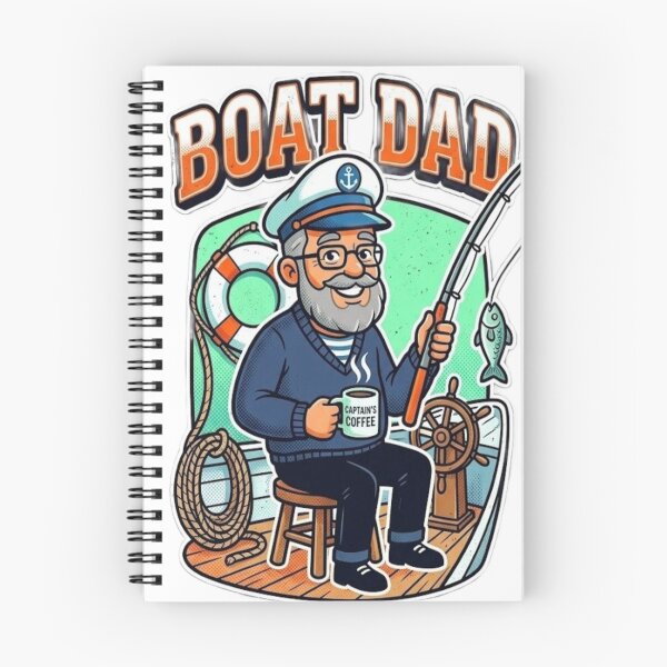 Item preview, Boat Dad Funny Fishing Captain Cartoon designed and sold by weeomano.