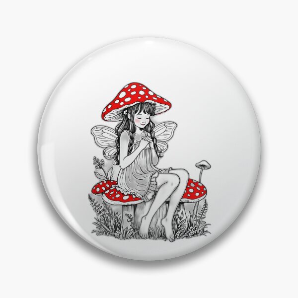 Item preview, Cottagecore Mushroom Fairy Continuous Line Art designed and sold by 996Basch.