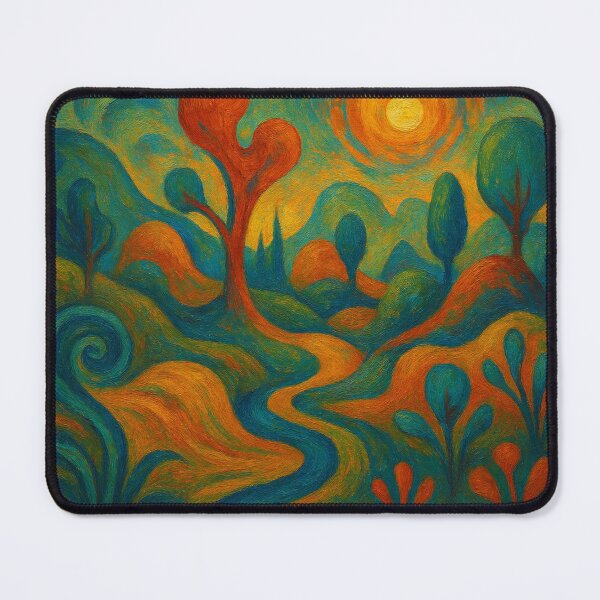 Item preview, Impressionist Winding Path Painting - Earthy Abstract Nature Art designed and sold by Nexus Space.
