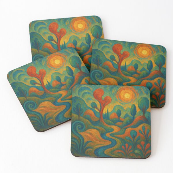 Item preview, Impressionist Winding Path Painting - Earthy Abstract Nature Art designed and sold by Nexus Space.