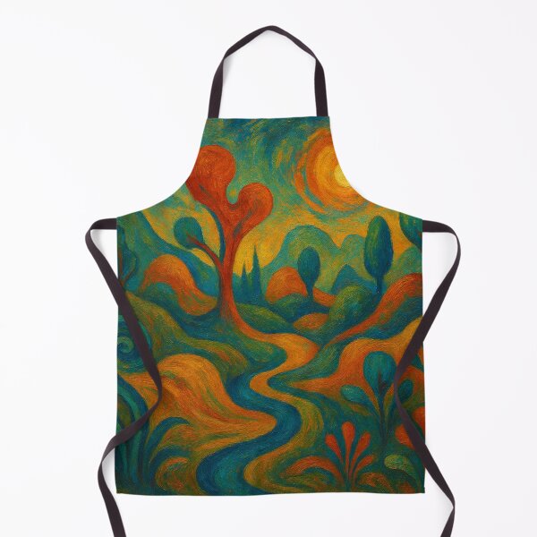 Item preview, Impressionist Winding Path Painting - Earthy Abstract Nature Art designed and sold by Nexus Space.