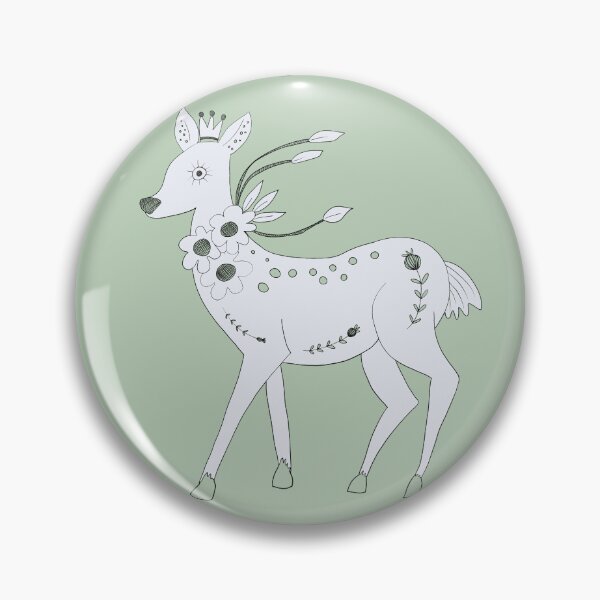 Item preview, White Mystical Deer with Flowers & Crown designed and sold by ashleywilks.