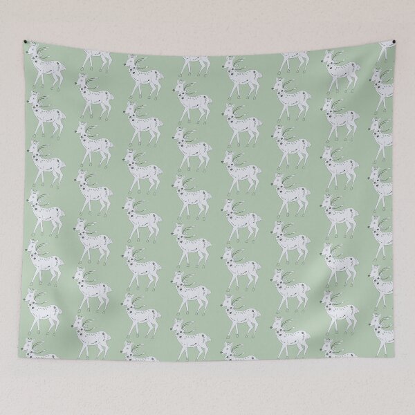 Item preview, White Mystical Deer with Flowers & Crown designed and sold by ashleywilks.