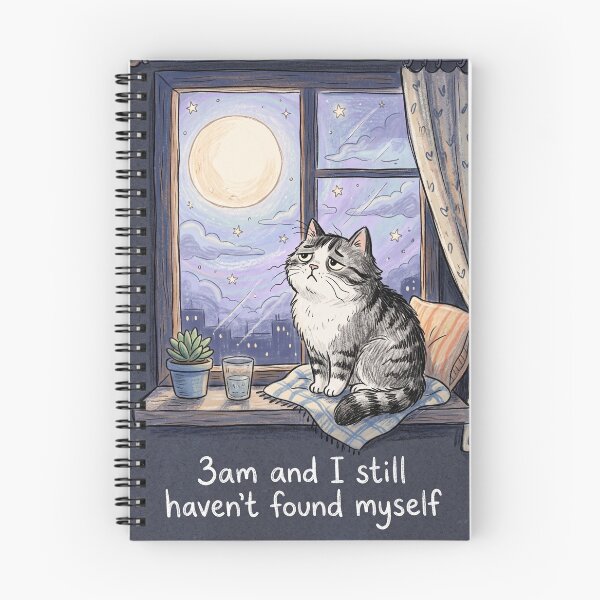 Item preview, 3am And I Still Havent Found Myself Funny Cat Meme designed and sold by TaiwanMemory.