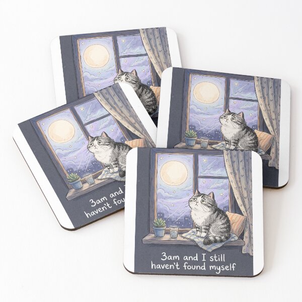 Item preview, 3am And I Still Havent Found Myself Funny Cat Meme designed and sold by TaiwanMemory.