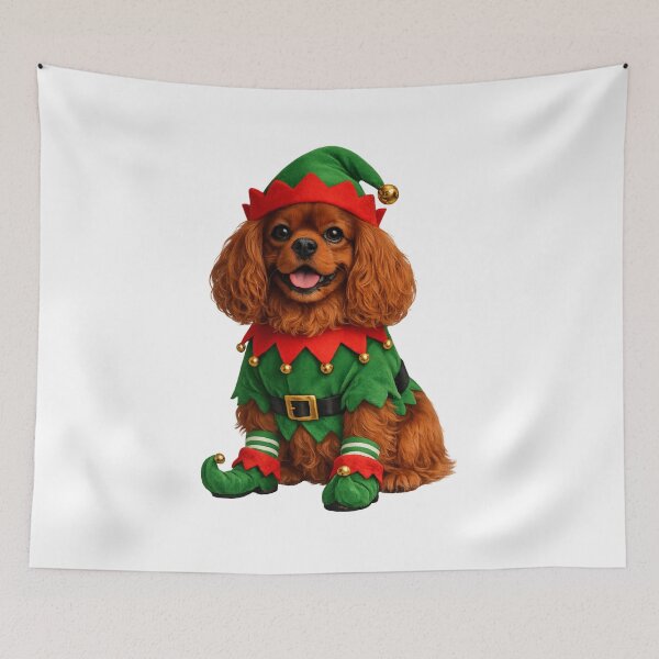Item preview, Christmas Elf Ruby Cavalier designed and sold by SpottyRainbow.