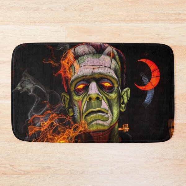 Item preview, Classic Halloween Frankenstein With Fire And Red Moon designed and sold by GaffaDesigns.