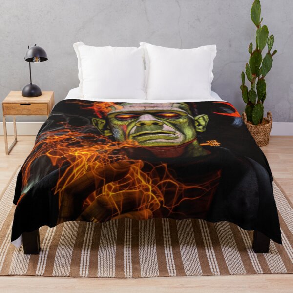 Item preview, Classic Halloween Frankenstein With Fire And Red Moon designed and sold by GaffaDesigns.