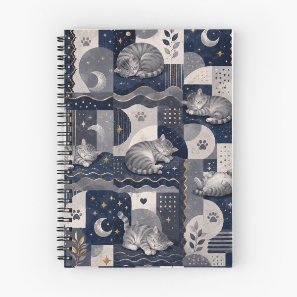 Item preview, Sleeping Gray Cat Moon Pattern designed and sold by Mindworx21.