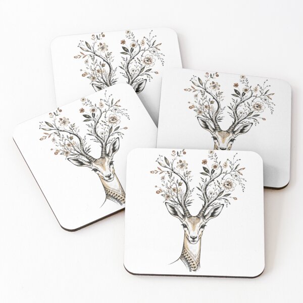 Item preview, Floral Gazelle Boho Nature Art designed and sold by Gazelia.