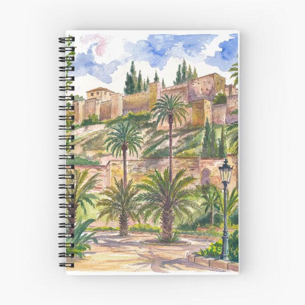 Item preview, Sunlit Málaga Gardens Beneath the Timeless Alcazaba Fortress Walls designed and sold by artshop77.