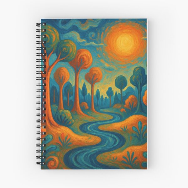 Item preview, Impressionist Forest River Path - Golden Sun Landscape Painting designed and sold by Nexus Space.