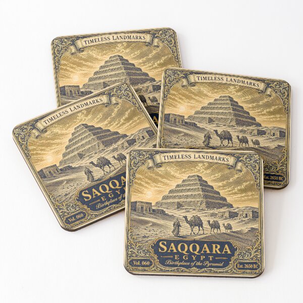 Item preview, Saqqara Step Pyramid Egypt — Vintage Landmark Art Print — History Lover Gift designed and sold by Martin's_Design.