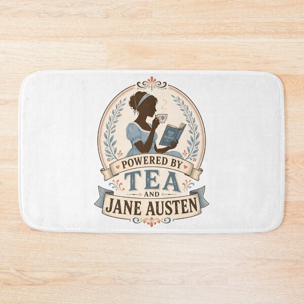 Item preview, Powered By Tea and Jane Austen Pride and Prejudice Silhouette Art designed and sold by Fenay Designs.