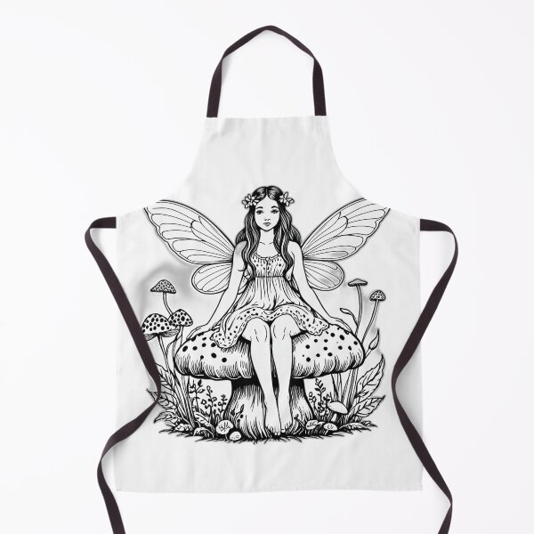 Item preview, Cottagecore Mushroom Fairy – Minimal Line Art 3 designed and sold by 996Basch.