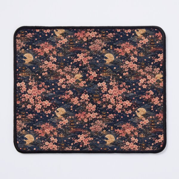 Item preview, Japanese Sakura Moon Garden Pattern designed and sold by PatternFranzy.