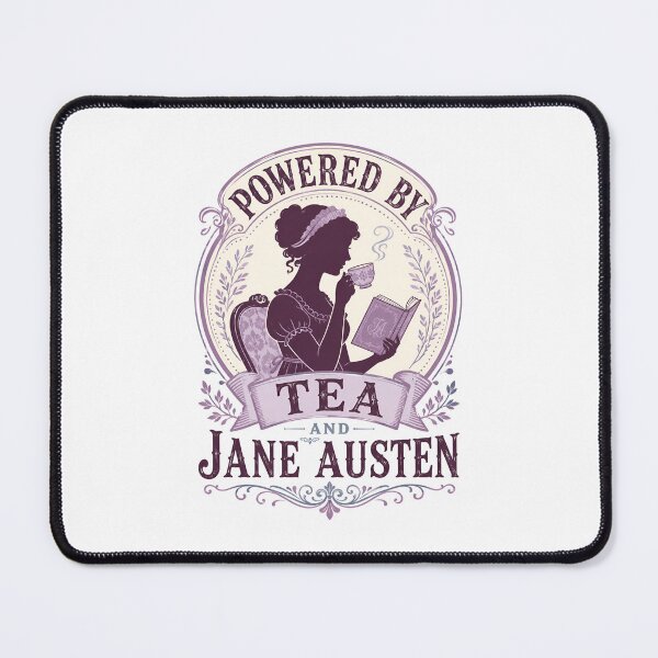 Item preview, Powered By Tea and Jane Austen Pride and Prejudice Purple Crest designed and sold by Fenay Designs.