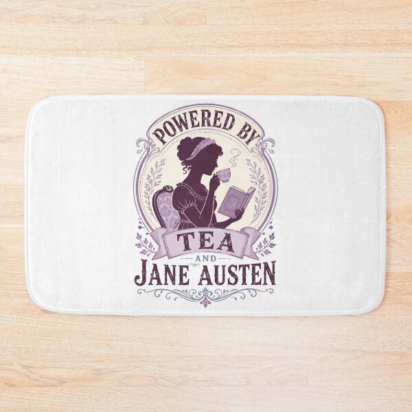 Item preview, Powered By Tea and Jane Austen Pride and Prejudice Purple Crest designed and sold by Fenay Designs.
