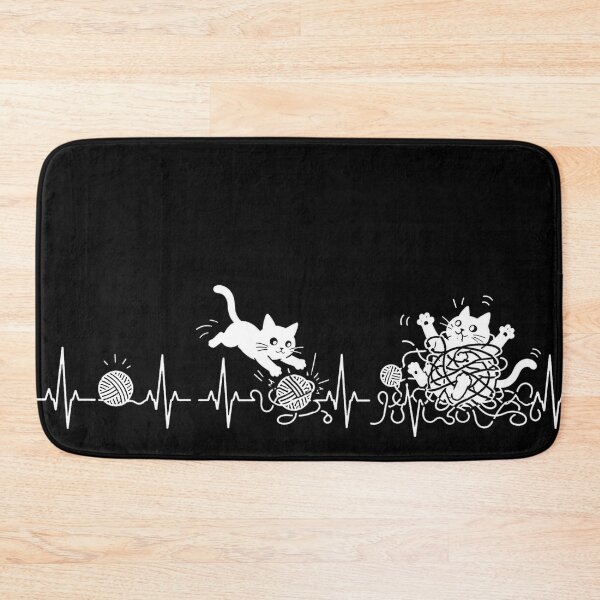 Item preview, ❤️ HEARTBEAT COLLECITON ❤️ - Heartbeat Cat - Interrupted by Yarn Explosion - for darker backgrounds designed and sold by WheelieGdArt.