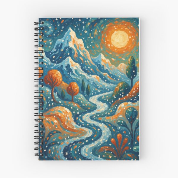 Item preview, Starry Winter Mountain - Impressionist Snow Landscape Painting designed and sold by Nexus Space.