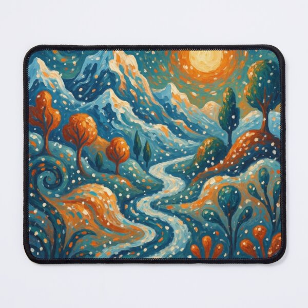 Item preview, Starry Winter Mountain - Impressionist Snow Landscape Painting designed and sold by Nexus Space.