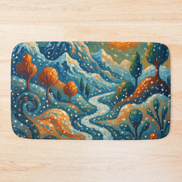 Item preview, Starry Winter Mountain - Impressionist Snow Landscape Painting designed and sold by Nexus Space.