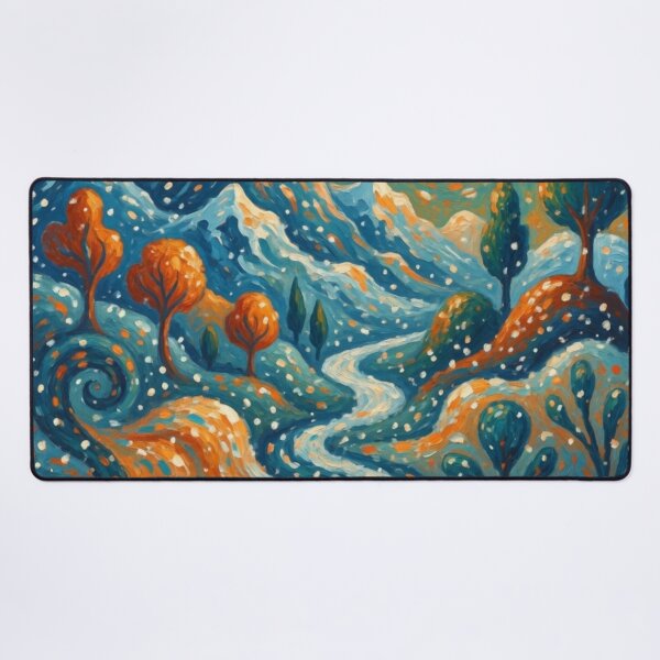 Item preview, Starry Winter Mountain - Impressionist Snow Landscape Painting designed and sold by Nexus Space.