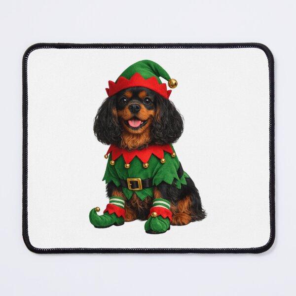 Item preview, Christmas Elf Black and Tan Cavalier designed and sold by SpottyRainbow.