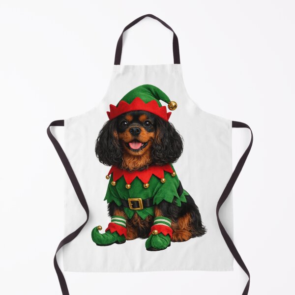 Item preview, Christmas Elf Black and Tan Cavalier designed and sold by SpottyRainbow.