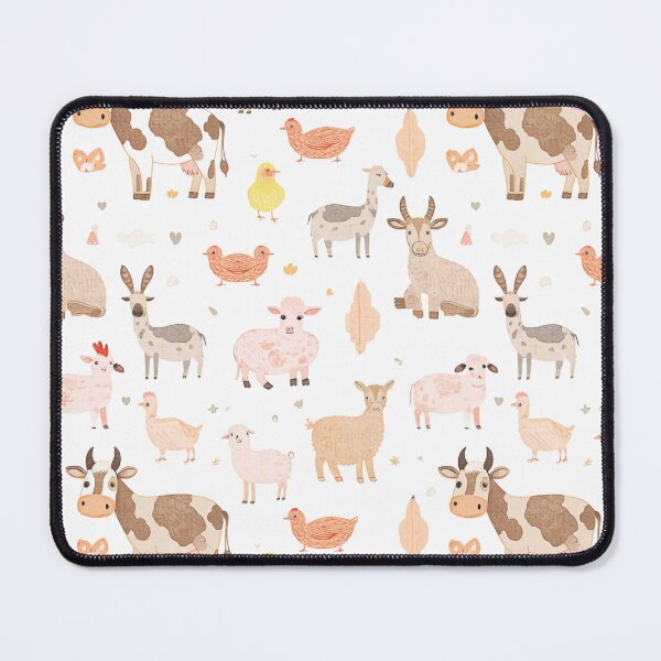 Item preview, Watercolor Cute Farm Animals Seamless Pattern designed and sold by mijaczeek.