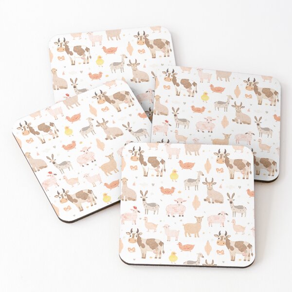 Item preview, Watercolor Cute Farm Animals Seamless Pattern designed and sold by mijaczeek.