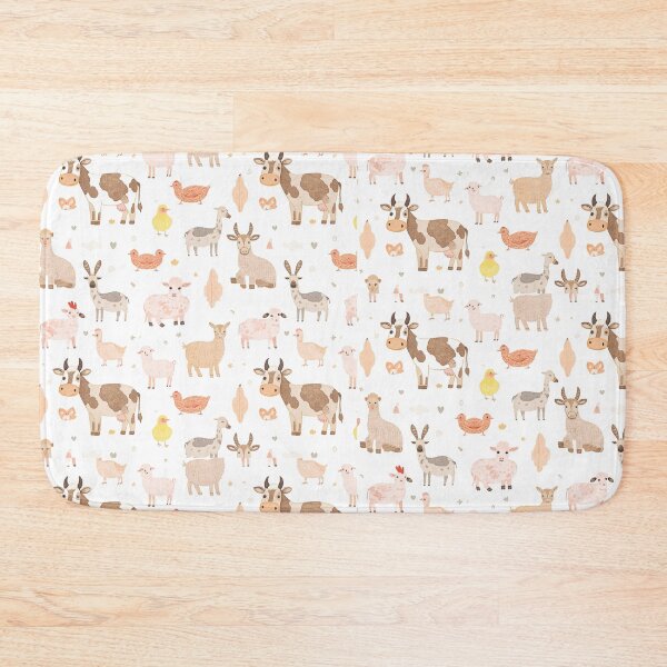 Item preview, Watercolor Cute Farm Animals Seamless Pattern designed and sold by mijaczeek.