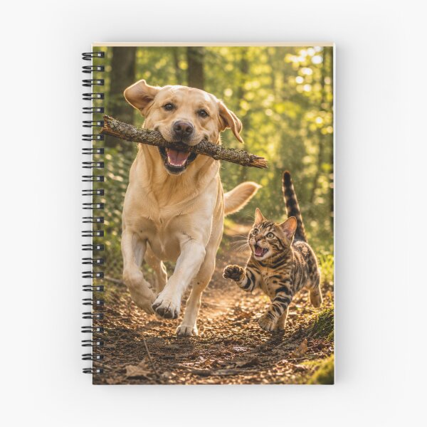 Item preview, Happy Labrador and Kitten Forest Adventure designed and sold by BagFactoryUK.